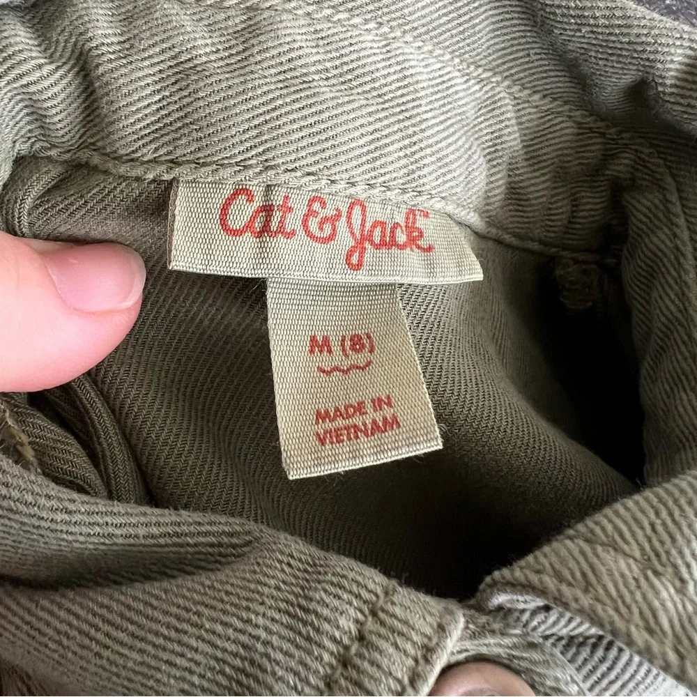 NWT Cat & Jack Girls Short Sleeve Jumpsuit- Dark Olive (M) - Picture 7 of 9